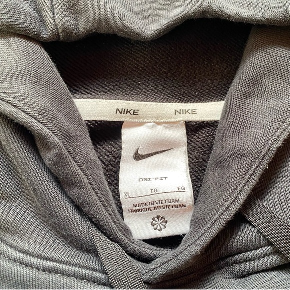 Nike Dri-Fit Black Cotton Blend Gym Fitness Running Lightweight Pullover Hoodie - Picture 8 of 10